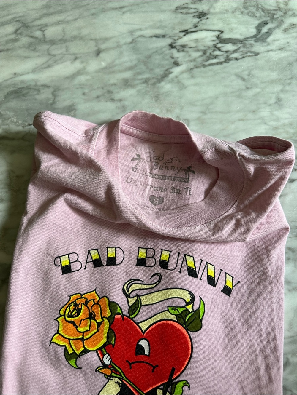 Bad Bunny Graphic Short Sleeve Tee - Light Pink